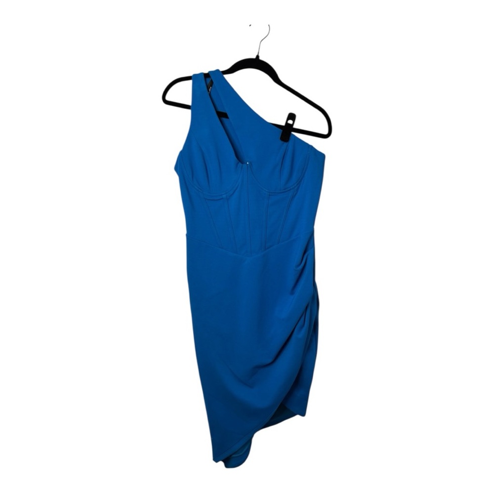 Lavish Alice‎ One Shoulder Corset Front Hi-Low Ruched Mini Formal Cocktail Dress - Picture 4 of 16